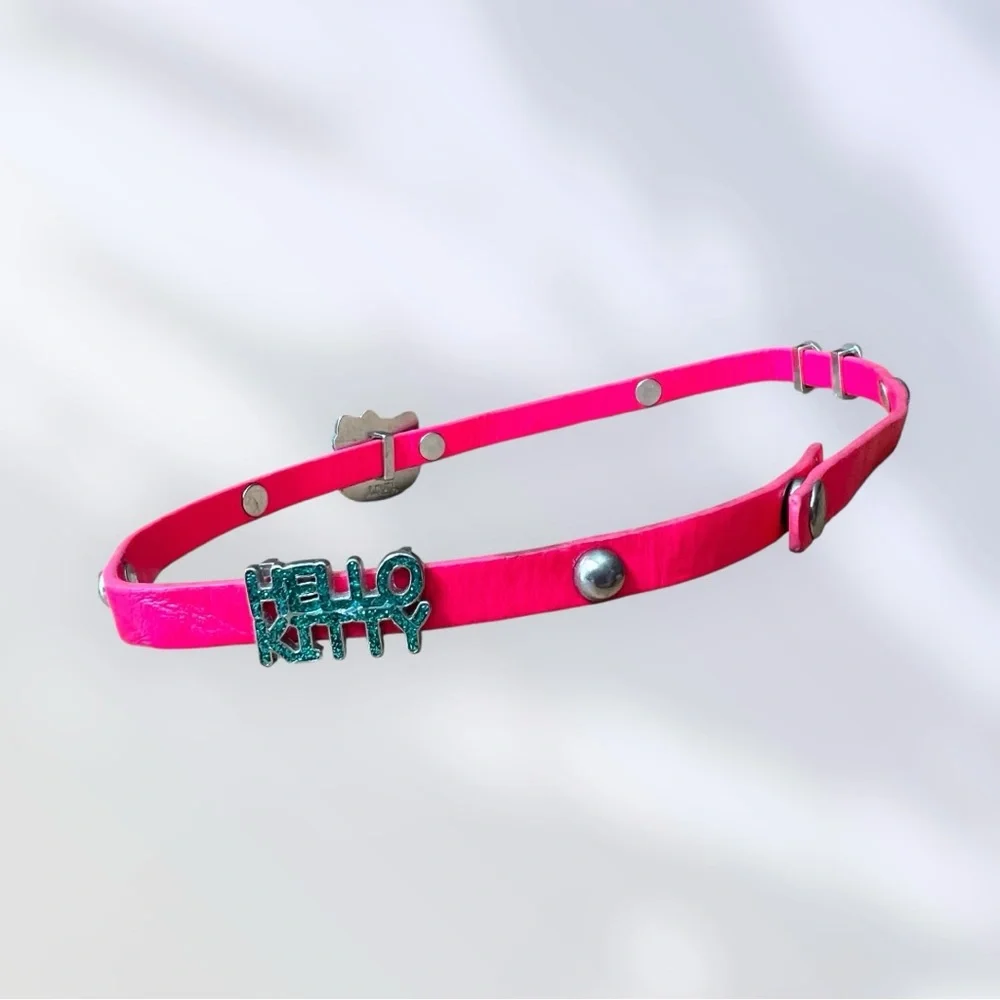 Sanrio Hello Kitty Adjustable Belt Pink Girls‎ Sparkly Bow Faux Leather Vegan